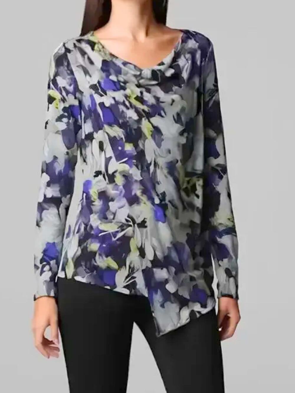 Simply Vera Vera Wang Cowlneck Tunic L “Garden Mist” Soft Drape